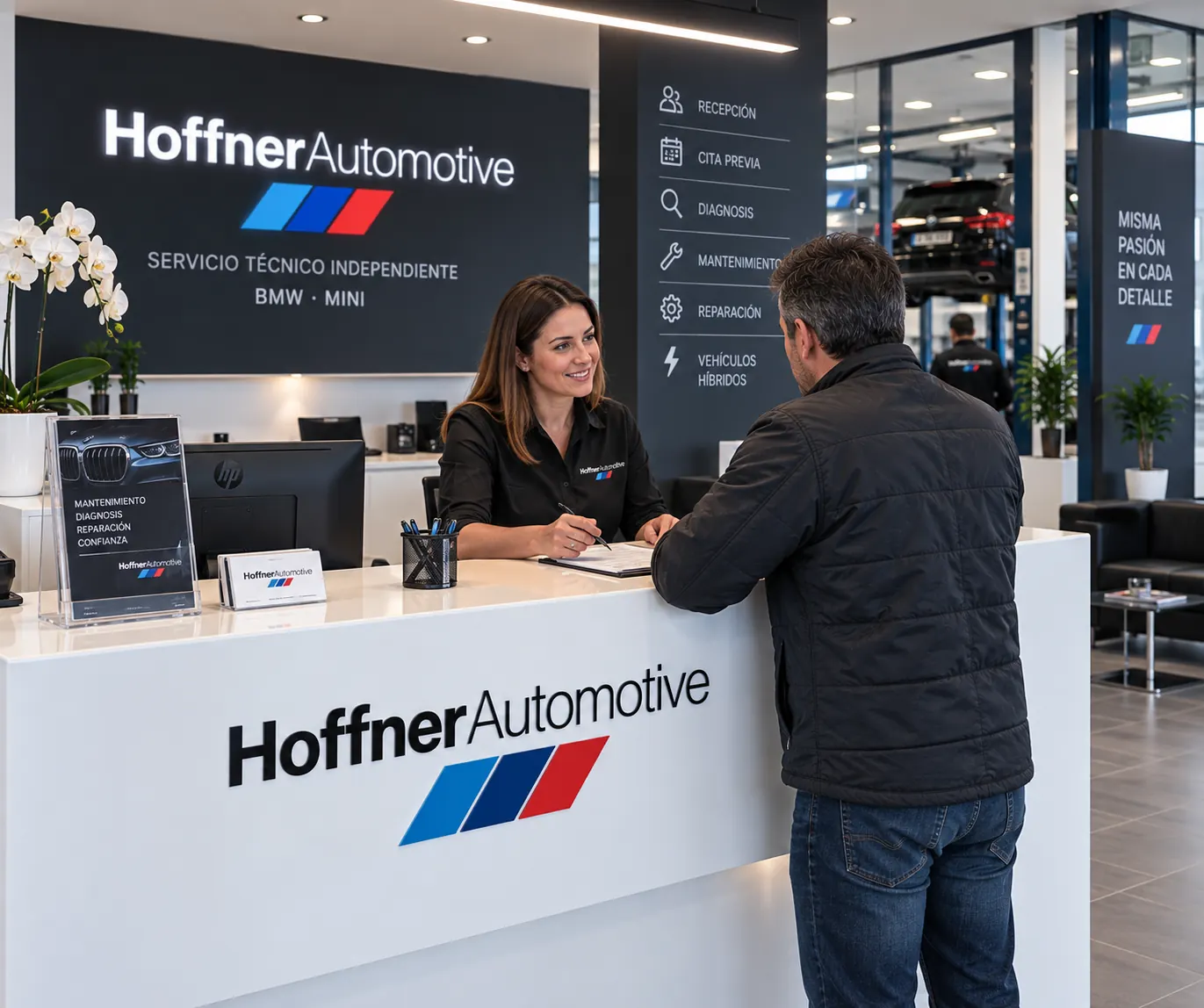 Recepción del taller BMW y MINI de Hoffner Automotive en Európolis, Las Rozas